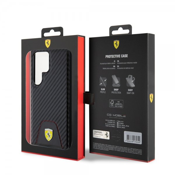 Ferrari Samsung Galaxy S24 Ultra Skal Carbon & Stripe Svart