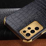 Samsung Galaxy S24 Ultra Skal Krokodilmönster Finger Ring Vit