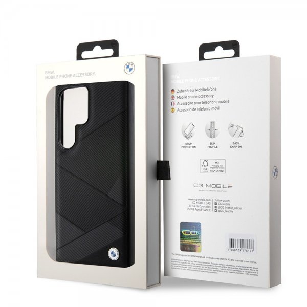 BMW Samsung Galaxy S24 Ultra Skal Genuine Leather Textured Svart