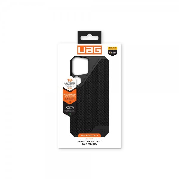 Urban Armor Gear (UAG) Samsung Galaxy S24 Ultra Skal Metropolis LT MagSafe Kevlar Svart