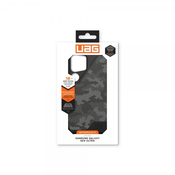 Urban Armor Gear (UAG) Samsung Galaxy S24 Ultra Skal Metropolis LT MagSafe Micro Hex Camo Graphite