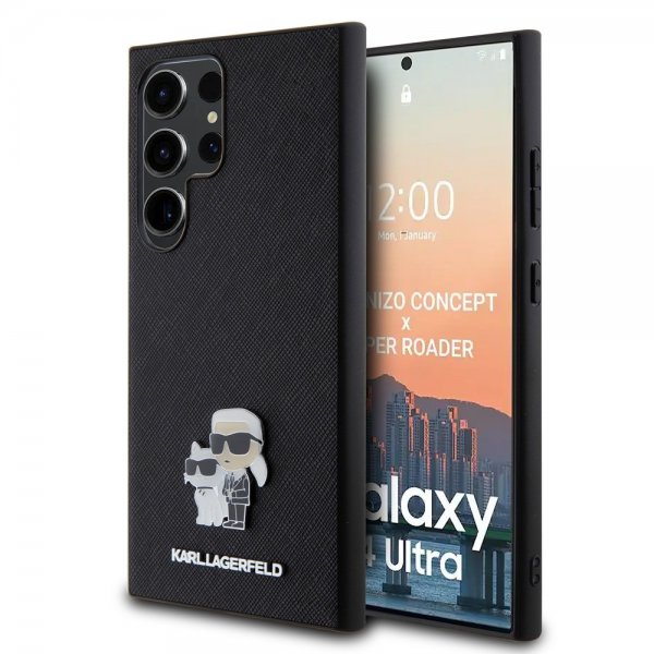 Karl Lagerfeld Samsung Galaxy S24 Ultra Skal Saffiano Karl & Choupette Svart