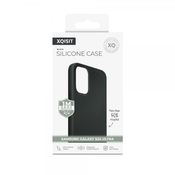 Xqisit Samsung Galaxy S24 Ultra Skal Silicone Case Svart