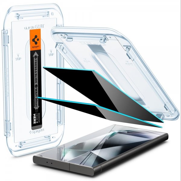 Spigen Samsung Galaxy S24 Ultra Skärmskydd GLAS.tR EZ Fit Privacy 2-pack
