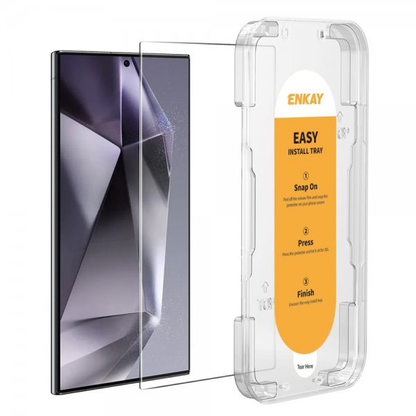 Enkay Samsung Galaxy S24 Ultra Skärmskydd med Monteringsram Easy Install