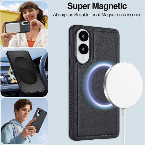 Nordic Covers Samsung Galaxy S25 Edge Fodral med avtagbart MagSafe-skal Raven Black