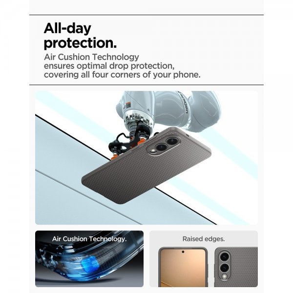 Spigen Samsung Galaxy S25 Edge Skal Liquid Air Marble Gray