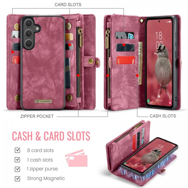 CaseMe Samsung Galaxy S25 FE Fodral 008 Series Löstagbart Skal Röd