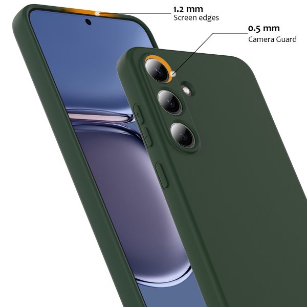 Samsung Galaxy S25 FE Skal med Strap Silikon MagSafe Mörkgrön