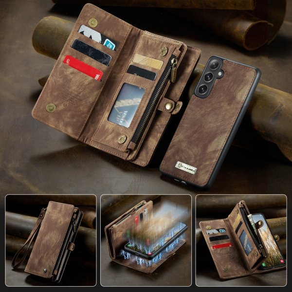 CaseMe Samsung Galaxy S25 Fodral 008 Series Löstagbart Skal Brun