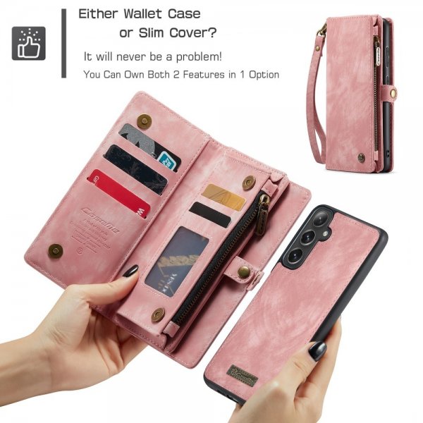 CaseMe Samsung Galaxy S25 Fodral 008 Series Löstagbart Skal Rosa