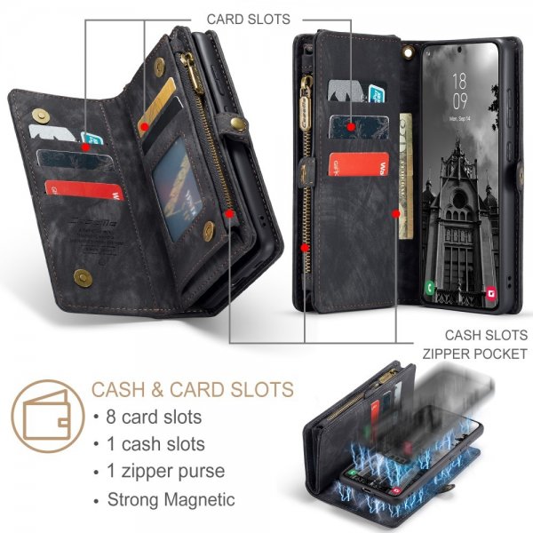 CaseMe Samsung Galaxy S25 Fodral 008 Series Löstagbart Skal Svart
