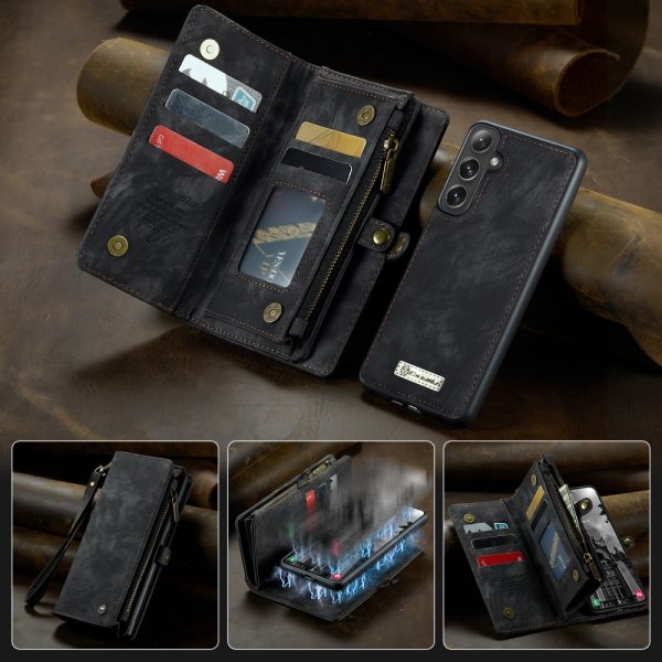 CaseMe Samsung Galaxy S25 Fodral 008 Series Löstagbart Skal Svart