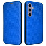 Samsung Galaxy S25 Fodral Kolfibertextur Blå