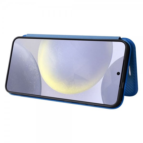 Samsung Galaxy S25 Fodral Kolfibertextur Blå