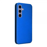 Samsung Galaxy S25 Fodral Kolfibertextur Blå