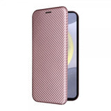 Samsung Galaxy S25 Fodral Kolfibertextur Roseguld