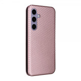 Samsung Galaxy S25 Fodral Kolfibertextur Roseguld