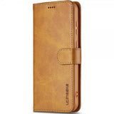 Lc.Imeeke Samsung Galaxy S25 Fodral med Kortfack Stativfunktion Ljusbrun