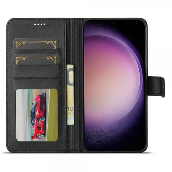 Lc.Imeeke Samsung Galaxy S25 Fodral med Kortfack Stativfunktion Svart
