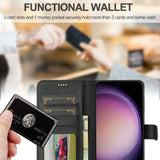 Lc.Imeeke Samsung Galaxy S25 Fodral med Kortfack Stativfunktion Svart