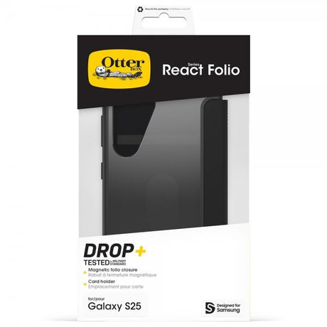 Otterbox Samsung Galaxy S25 Fodral React Folio Black Crystal
