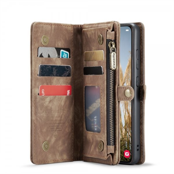 CaseMe Samsung Galaxy S25 Plus Fodral 008 Series Löstagbart Skal Brun