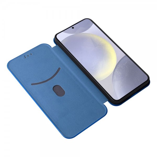Samsung Galaxy S25 Plus Fodral Kolfibertextur Blå