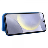Samsung Galaxy S25 Plus Fodral Kolfibertextur Blå