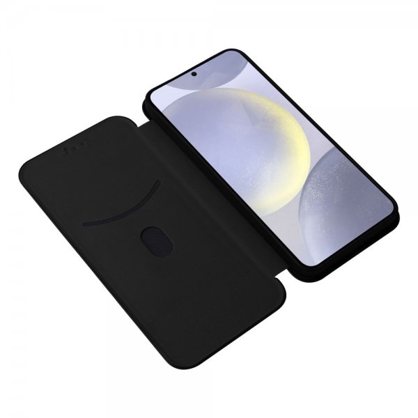 Samsung Galaxy S25 Plus Fodral Kolfibertextur Svart