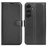 Samsung Galaxy S25 Plus Fodral Litchi Svart