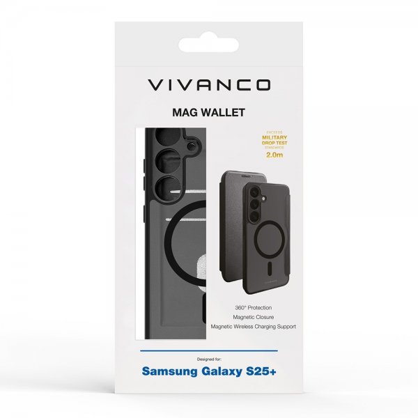 Vivanco Samsung Galaxy S25 Plus Fodral Mag Wallet Svart