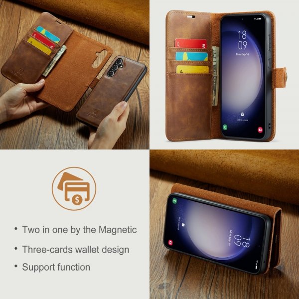 Dg.Ming Samsung Galaxy S25 Plus Fodral med Löstagbart Skal Brun