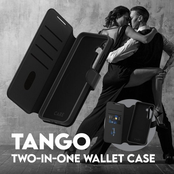 CARE by PanzerGlass Samsung Galaxy S25 Plus Fodral Tango Two-in-One Wallet MagSafe Svart