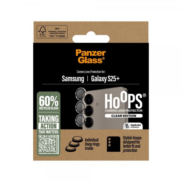 PanzerGlass Samsung Galaxy S25 Plus Kameraskydd Hoops Transparent