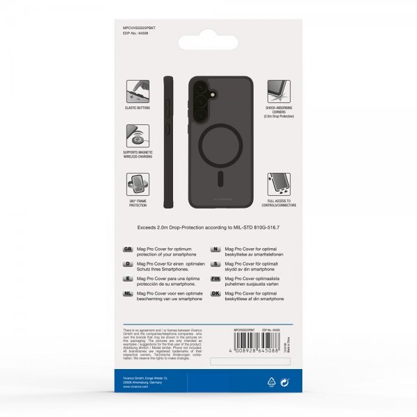 Vivanco Samsung Galaxy S25 Plus Skal Mag Pro Transparent Svart