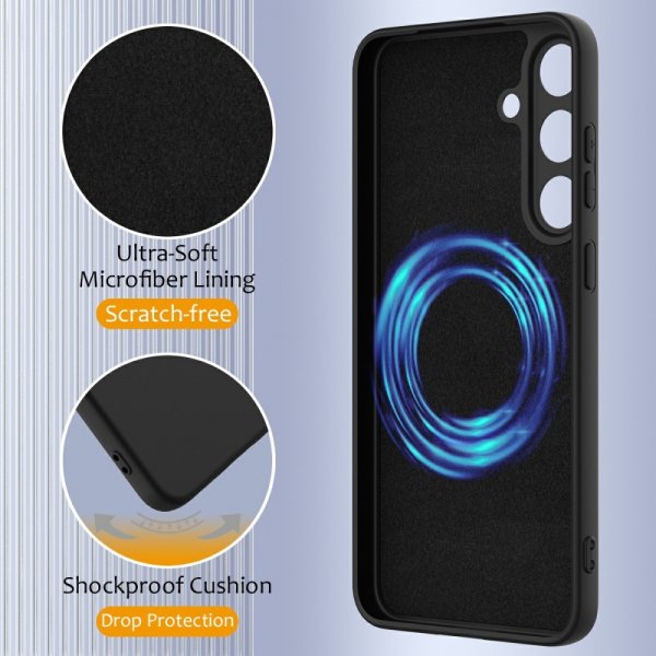 Samsung Galaxy S25 Plus Skal med Strap Silikon MagSafe Svart
