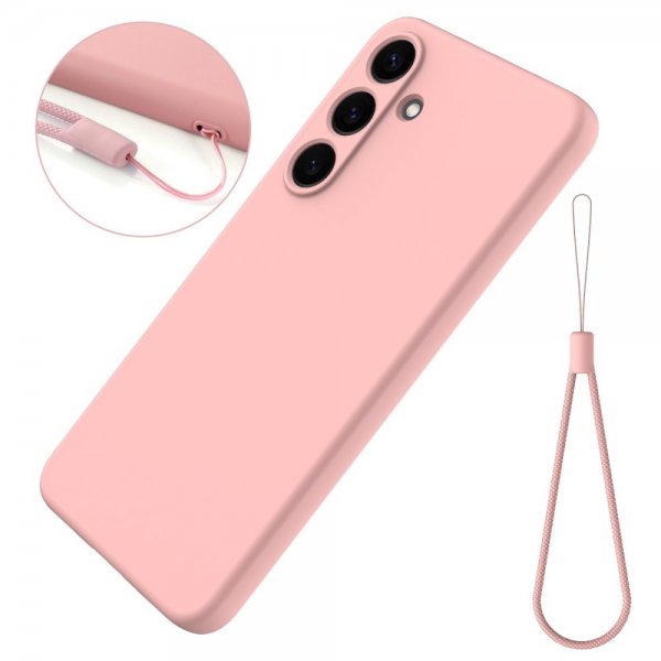 Samsung Galaxy S25 Plus Skal med Strap Silikon Rosa