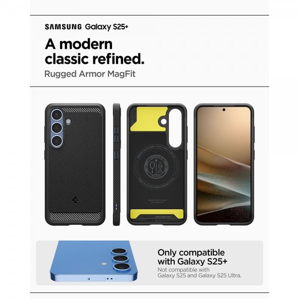 Spigen Samsung Galaxy S25 Plus Skal Rugged Armor MagFit Matte Black