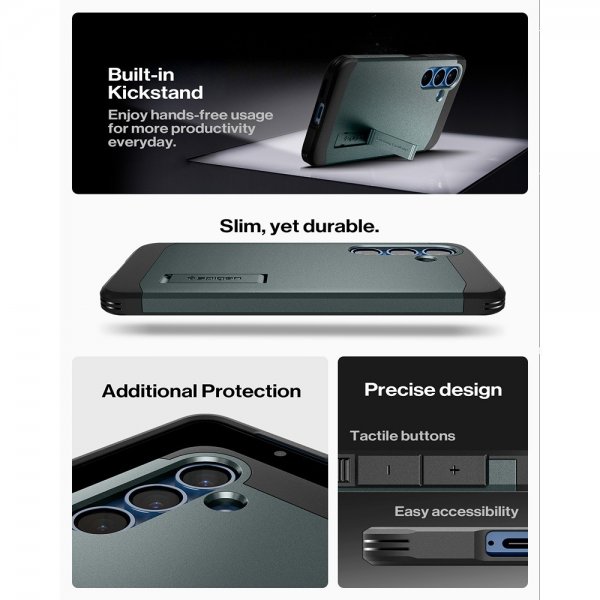 Spigen Samsung Galaxy S25 Plus Skal Tough Armor MagFit Abyss Green