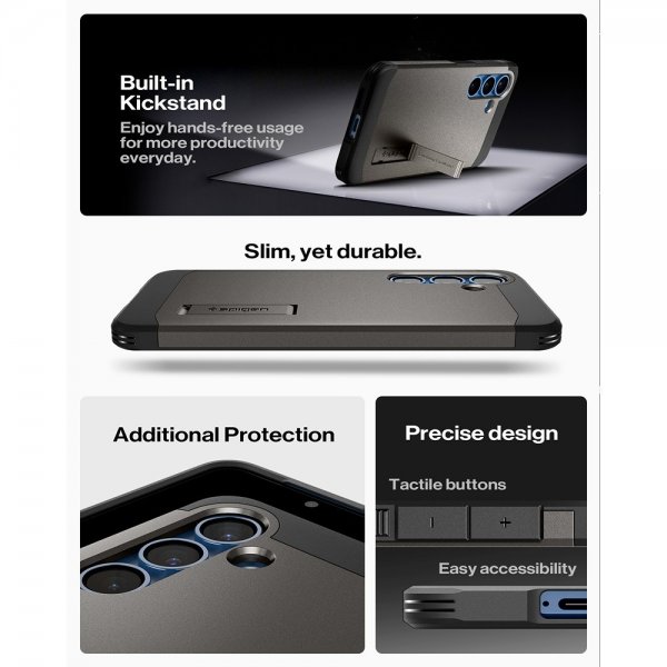 Spigen Samsung Galaxy S25 Plus Skal Tough Armor MagFit Gunmetal