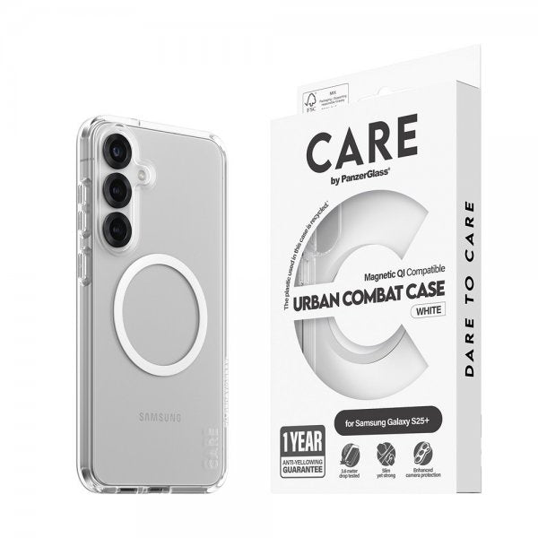 CARE by PanzerGlass Samsung Galaxy S25 Plus Skal Urban Combat MagSafe Vit