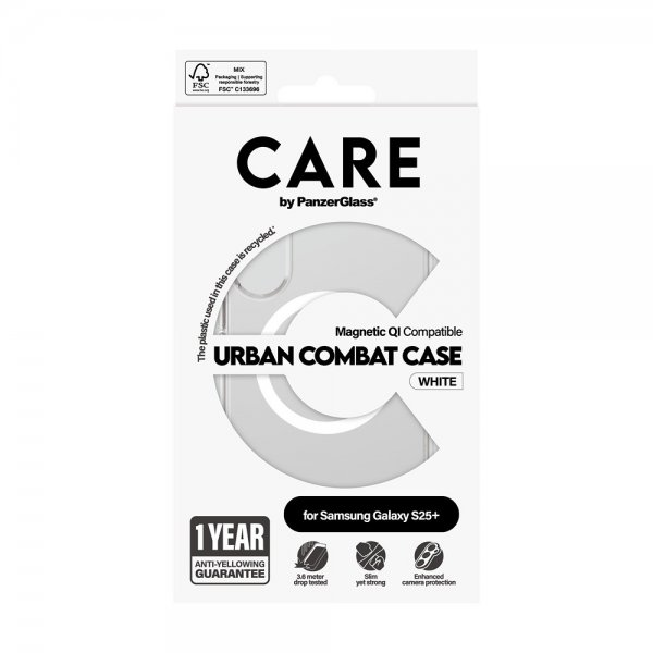CARE by PanzerGlass Samsung Galaxy S25 Plus Skal Urban Combat MagSafe Vit