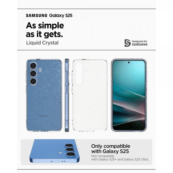Spigen Samsung Galaxy S25 Skal Liquid Crystal Glitter Crystal Quartz