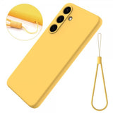 Samsung Galaxy S25 Skal med Strap Silikon Gul