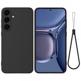 Samsung Galaxy S25 Skal med Strap Silikon Svart