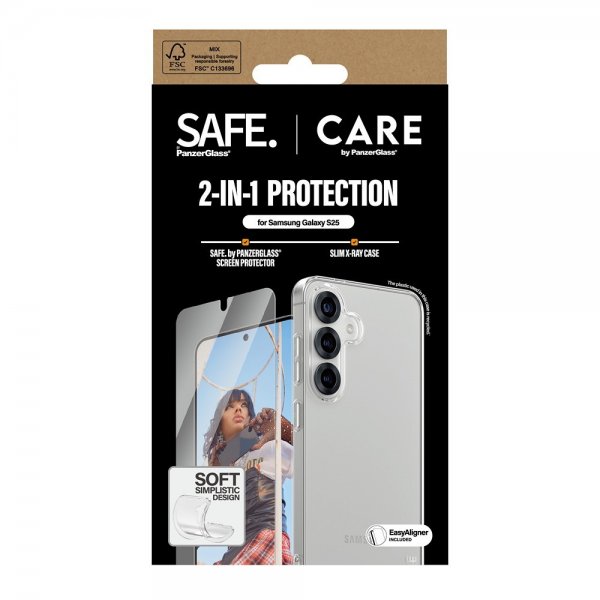 CARE by PanzerGlass Samsung Galaxy S25 Skal och Skärmskydd Fashion 2-in-1 Bundle