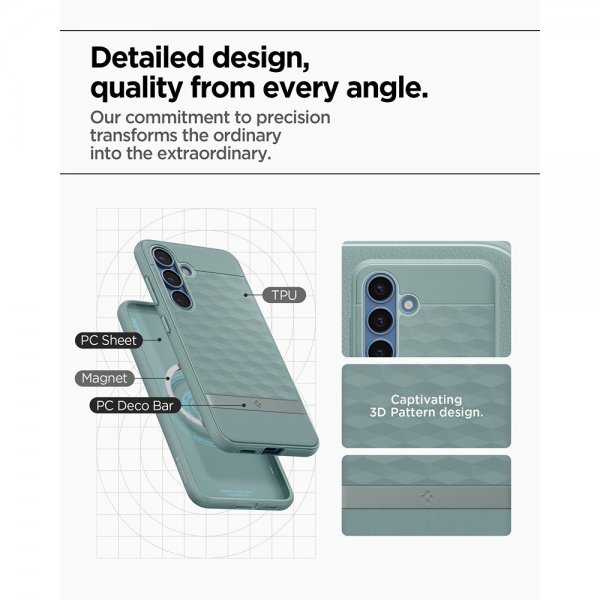 Spigen Samsung Galaxy S25 Skal Parallax MagFit Sage Green
