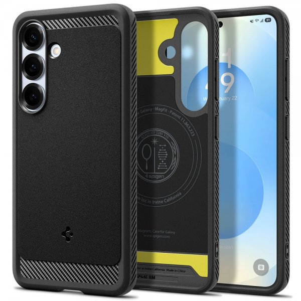 Spigen Samsung Galaxy S25 Skal Rugged Armor MagFit Matte Black