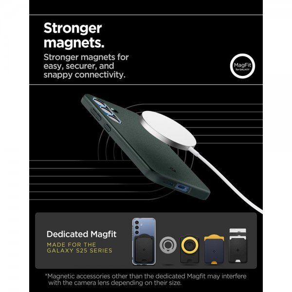 Spigen Samsung Galaxy S25 Skal Thin Fit MagFit Abyss Green